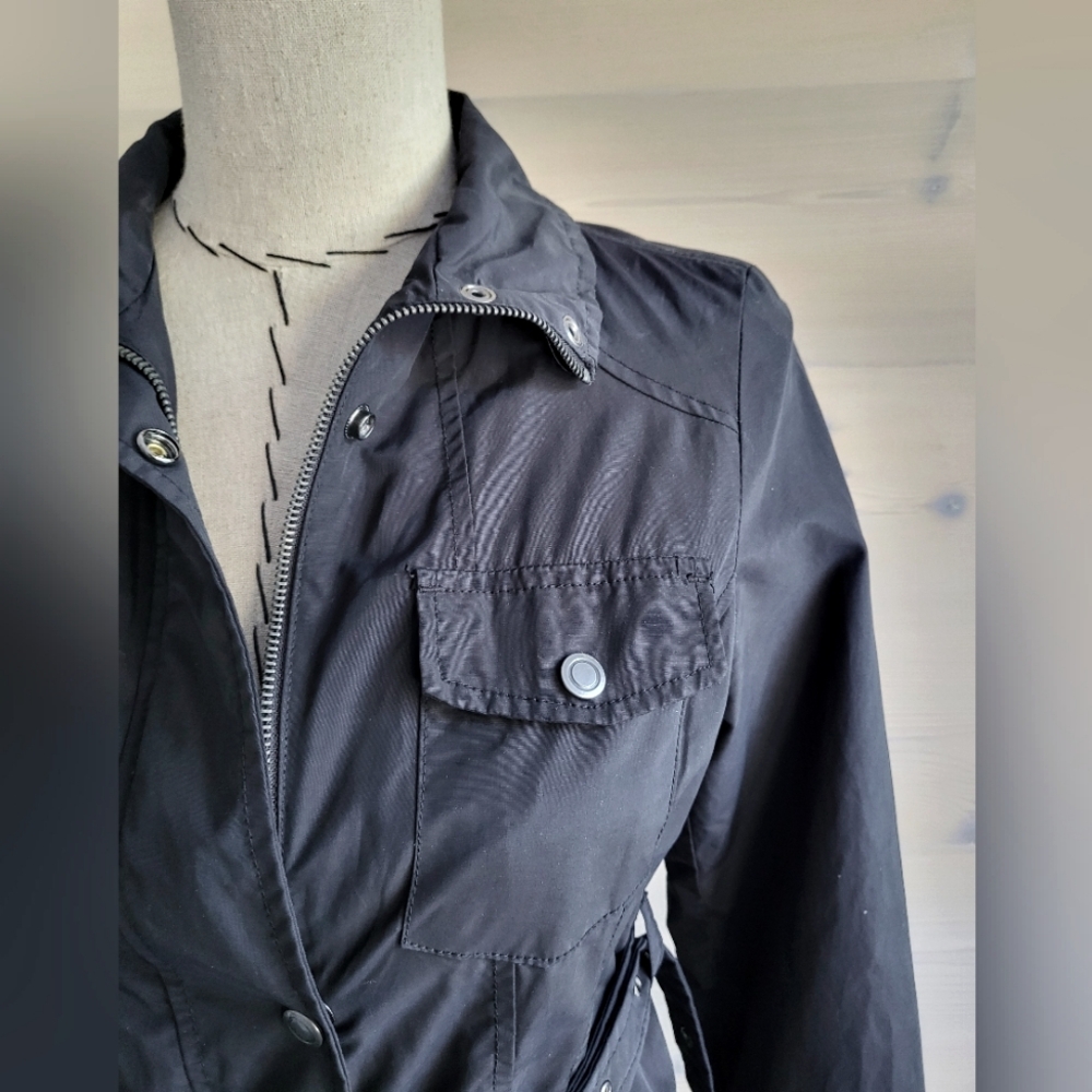 Merona Belted Military Parka Black size S - Picture 5 of 11